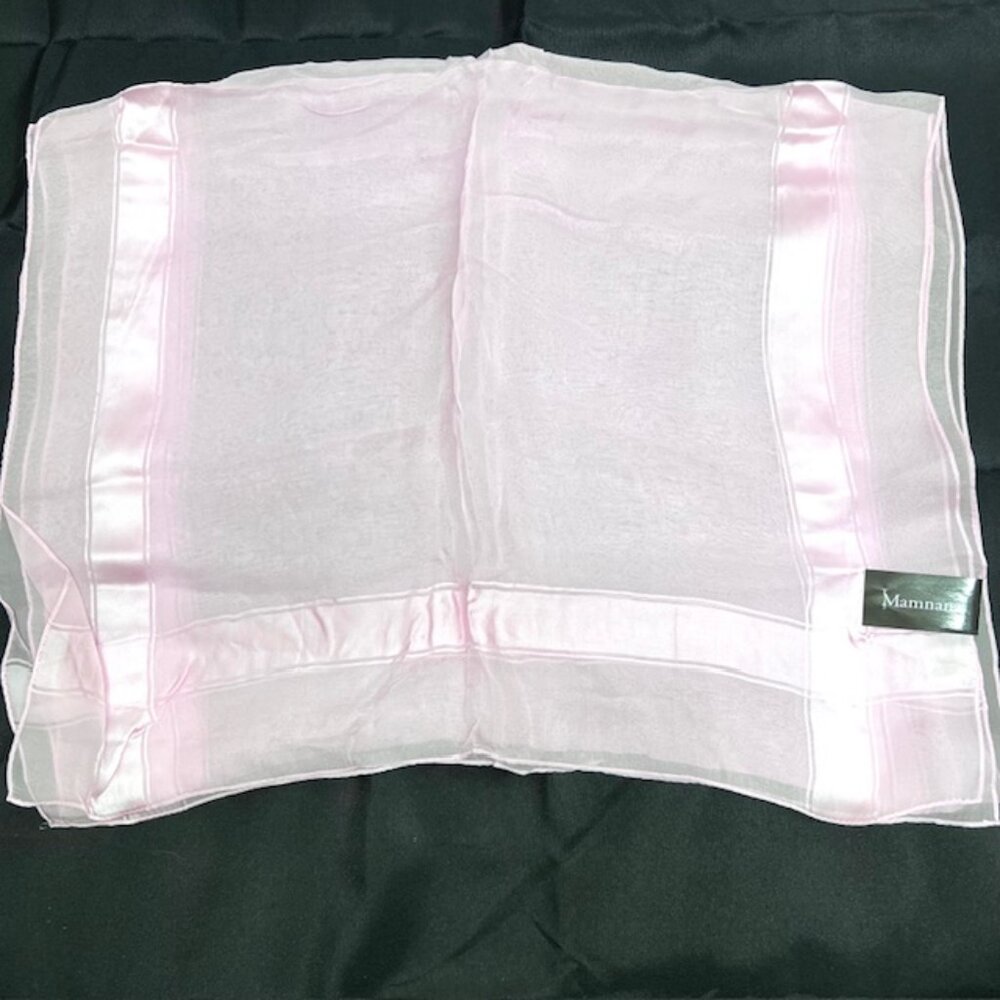 New Tag On MAMNANA 100% silk chiffon/ satin, 62"x20" light pink color (79) - Picture 8 of 10
